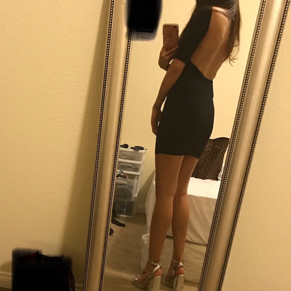 American Apparel sexy black dress open back